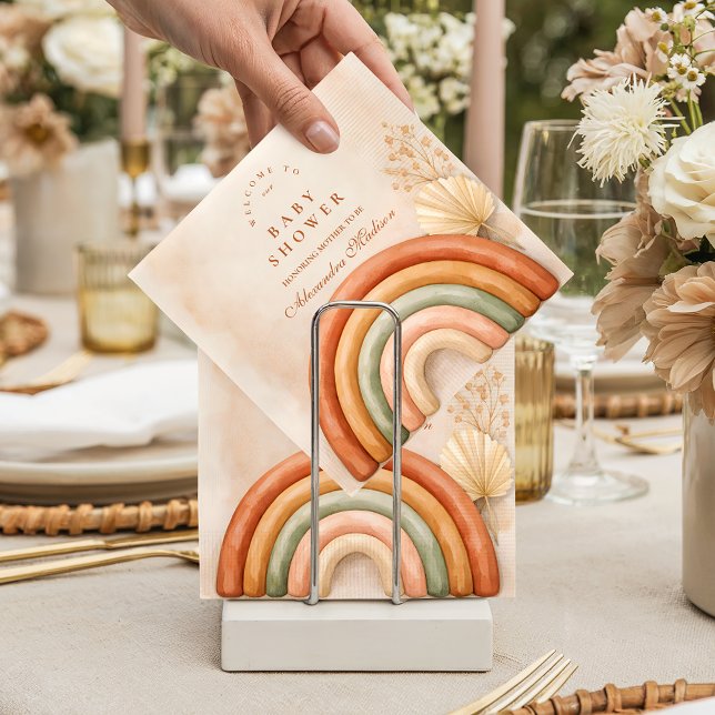 Boho Neutral Rainbow Baby Shower Napkins (Creator Uploaded)