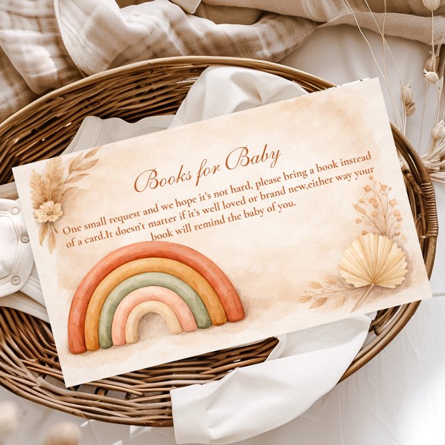 Boho Neutral Rainbow Books for Baby  Enclosure Card (Creator Uploaded)