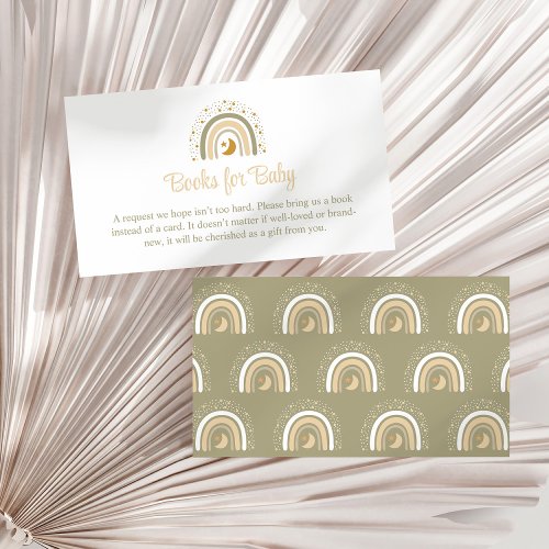 Boho Neutral Rainbow Books for Baby Enclosure Card