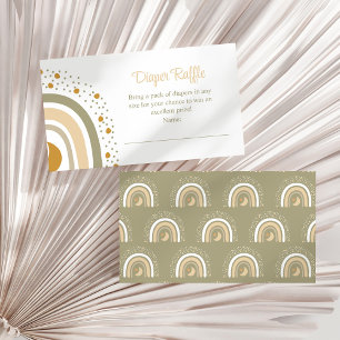 Boho Neutral Rainbow Diaper Raffle Enclosure Card
