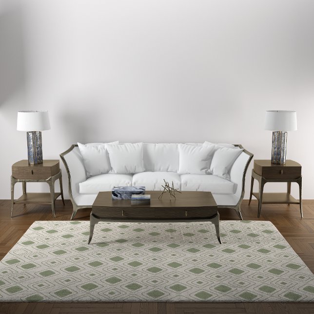 Boho Neutral Sage Tribal Geometric Aztec Pattern Rug (Green Boho Neutral Sage Tribal Geometric Aztec Pattern Rug)