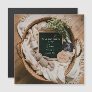 Boho Neutral ultrasound  Pregnancy Announcement 