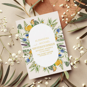 Boho Neutral Watercolor Wildflower Wedding Foil I Foil Invitation