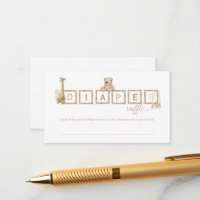 Boho Neutral Wood Block Letters Diaper Raffle