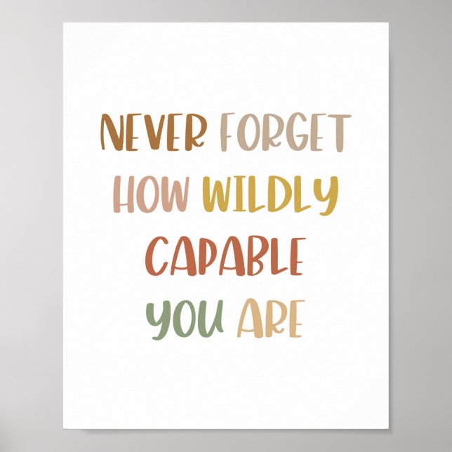 Boho never forget how wildly capable you are poster (Front)