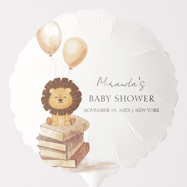 Boho New Chapter Wild Lion Balloon Baby Shower  (Front)