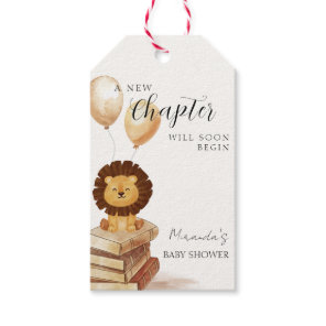 Boho New Chapter Wild Lion Balloon Baby Shower  Gift Tags