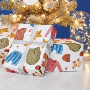 Boho Newborn Baby Clothes Baby Shower Wrapping Paper