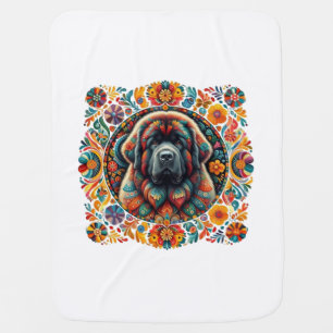 Boho newfoundland emblem baby blanket