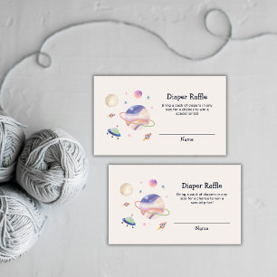 Boho Night Galaxy Space Diaper Raffle Baby Shower Enclosure Card