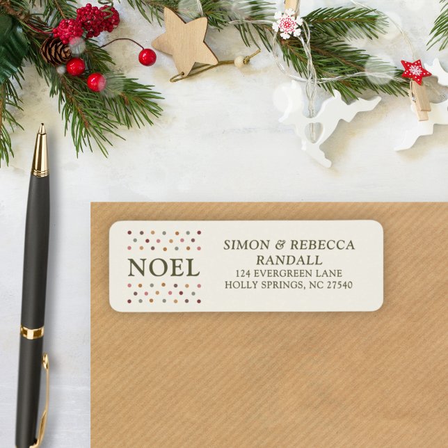 Boho Noel Rustic Farmhouse Simple Christmas  Label (Perfect blend of festive, farmhouse, and personal for your Christmas mail this season.)