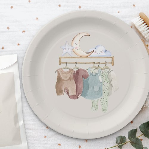 Boho Nursery Baby Clothes Gender Neutral Paper Plates