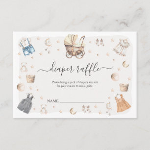 Boho Nursery Baby Crib Gender Reveal Diaper Raffle Enclosure Card