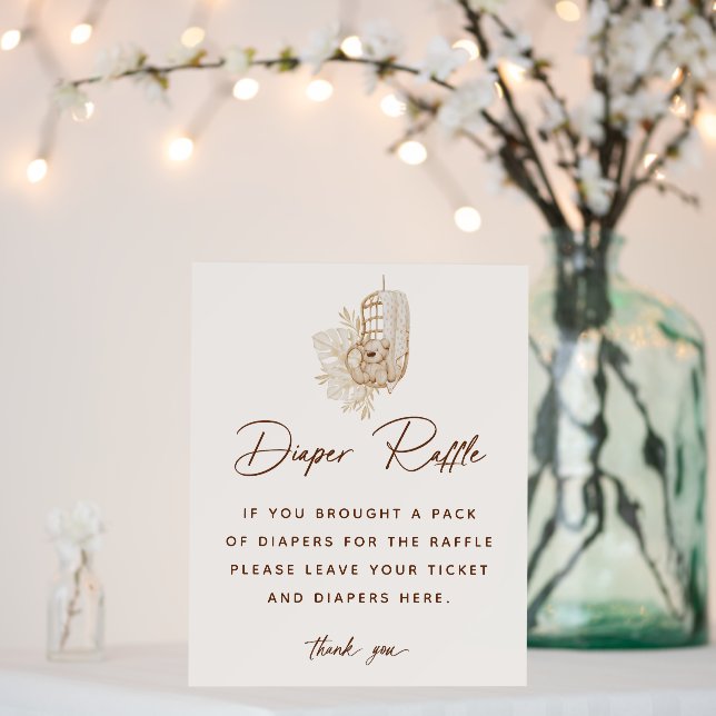 Boho Nursery Baby Shower Diaper Raffle Foam Board (In Situ (Wedding))