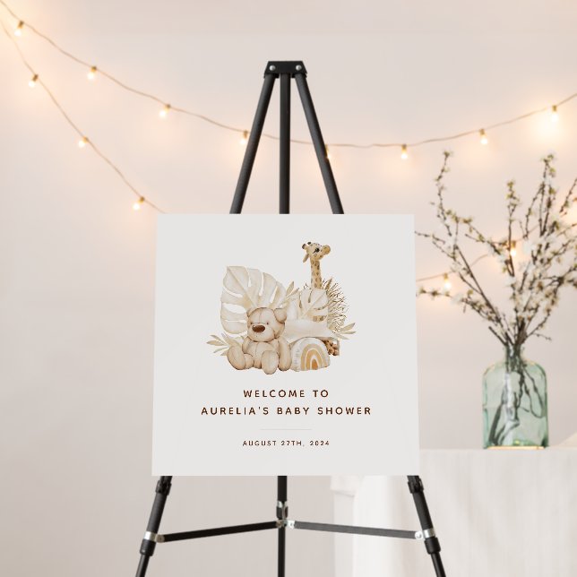 Boho Nursery Baby Shower Welcome Foam Board (In Situ (Stand))