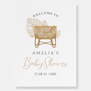 Boho Nursery Bassinet Baby Shower Welcome Sign