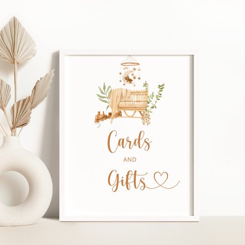 Boho nursery bear mobile Cards and gifts Poster