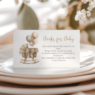 Boho Nursery Beige Balloons Books for Baby Enclosure Card