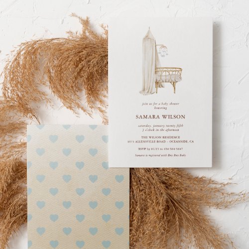 Boho Nursery Chic Boy Baby Shower Invitation