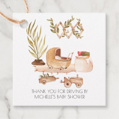 Boho Nursery  Drive_By Baby Shower Thank You Favor Tags