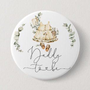 Boho nursery eucalyptus Daddy to be Button