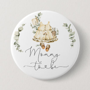 Boho nursery eucalyptus Mommy to be Button