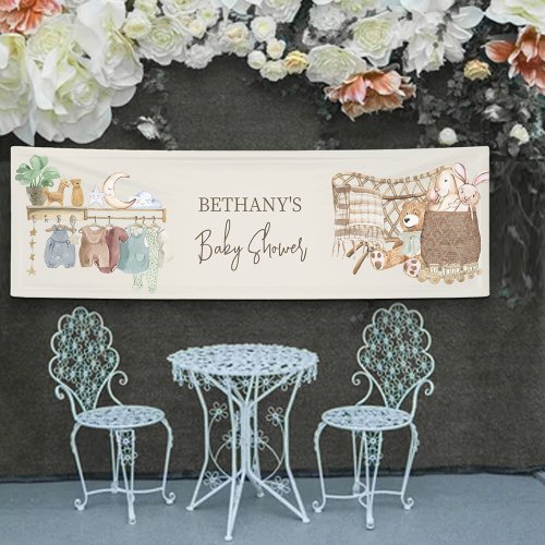 Boho Nursery Gender Neutral Baby Shower Banner