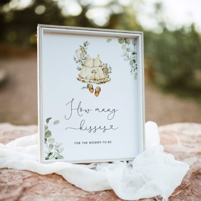 Boho nursery how many kisses for the mom to be poster (Creator Uploaded)