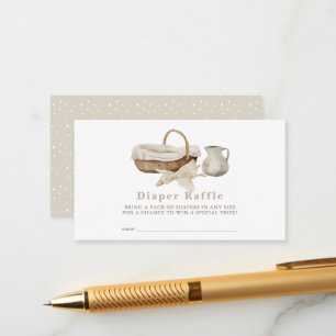 Boho Nursery Moses Basket Diaper Raffle Ticket Enclosure Card