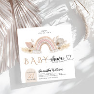 Boho Nursery Pampas Grass Girl Baby Shower  Invitation