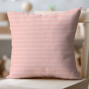 Boho Nursery Pillow Pastel Pink Swirls Cozy Touch