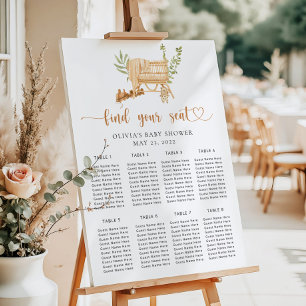 Boho nursery seating chart foam board