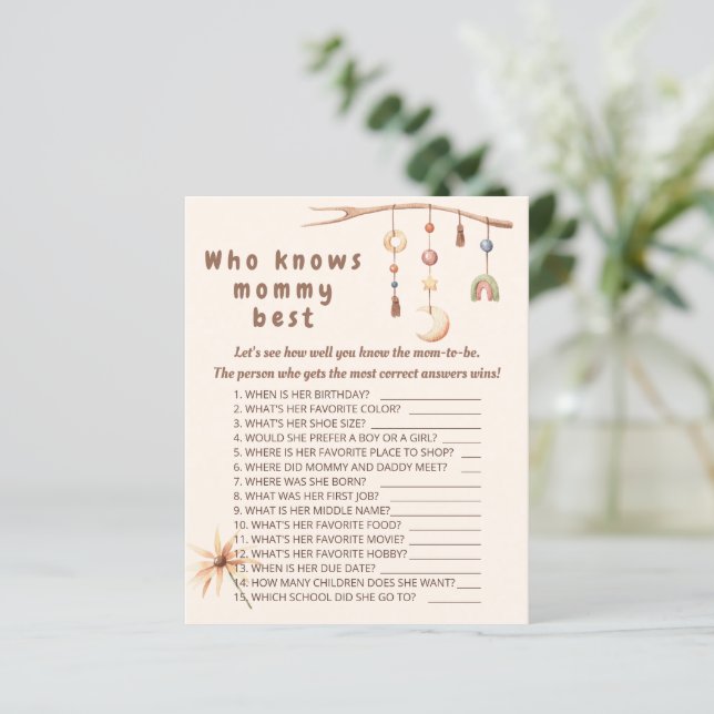 Boho nursery Who knows mommy best game. (Standing Front)