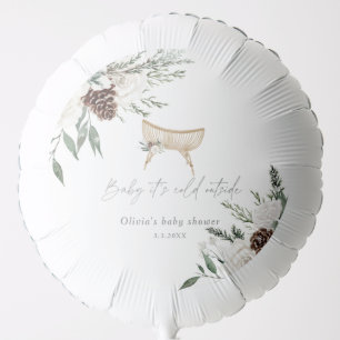 Boho nursery winter evergreen baby shower balloon