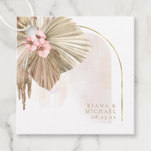 Boho Oasis Floral Arch Wedding ID959 Favor Tags