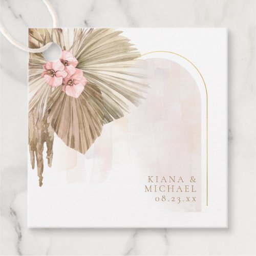 Boho Oasis Floral Arch Wedding ID959 Favor Tags
