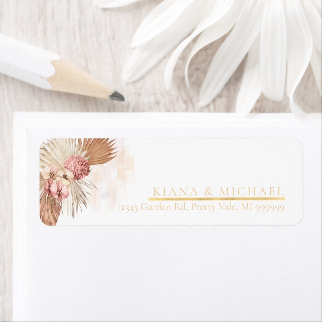 Boho Oasis Floral Wedding ID959 Label (Insitu)