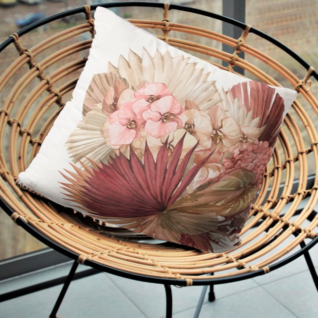 Boho Oasis Wedding Floral ID959 Throw Pillow (Creator Uploaded)