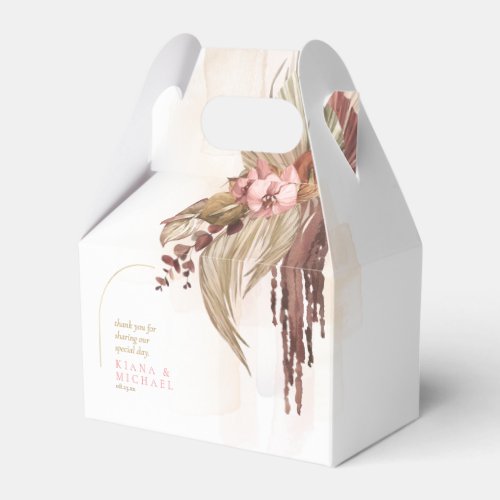 Boho Oasis Wedding Floral Thank You ID959 Favor Boxes