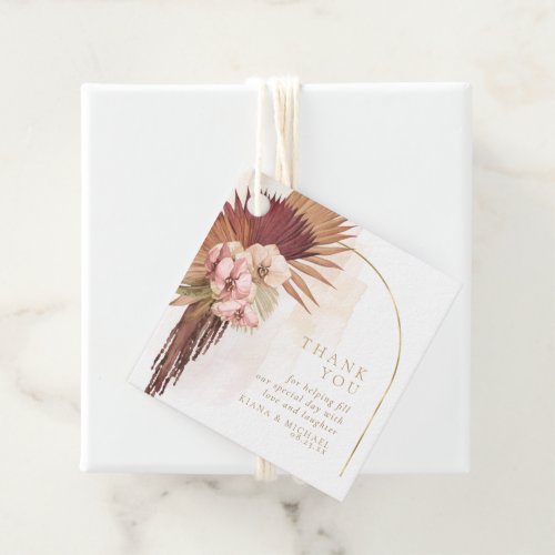 Boho Oasis Wedding Floral Thank You ID959 Favor Tags