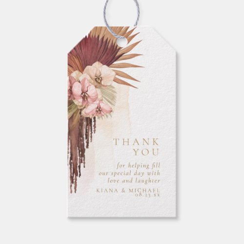 Boho Oasis Wedding Floral Thank You ID959 Gift Tags