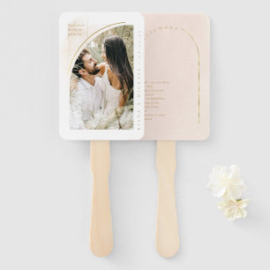 Boho Oasis Wedding Photo Program Blush ID959 Hand Fan