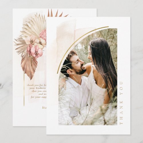 Boho Oasis Wedding Photo Thank You ID959 Card