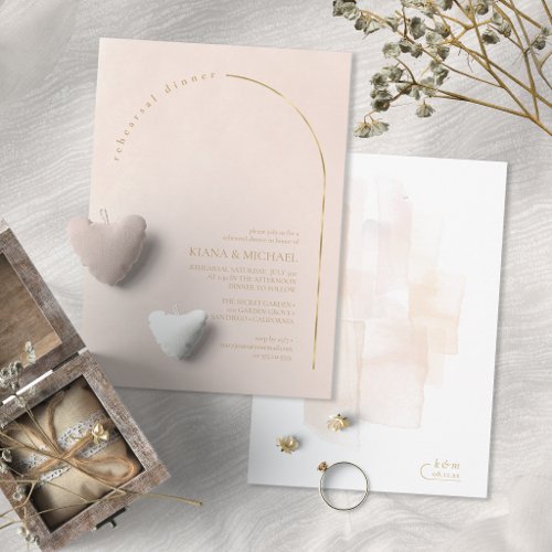 Boho Oasis Wedding Rehearsal Dinner Blush ID959 Invitation