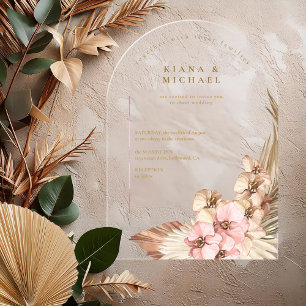 Boho Oasis Wedding Transparent ID959 Acrylic Invitations