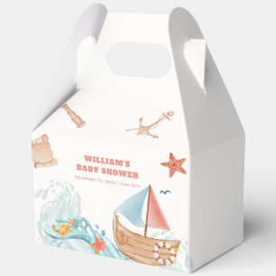 Boho Ocean Boy Adventure Sailboat Baby Shower  Favor Boxes