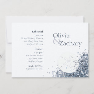 Boho Ocean Sand Rehearsal Dinner Invitation
