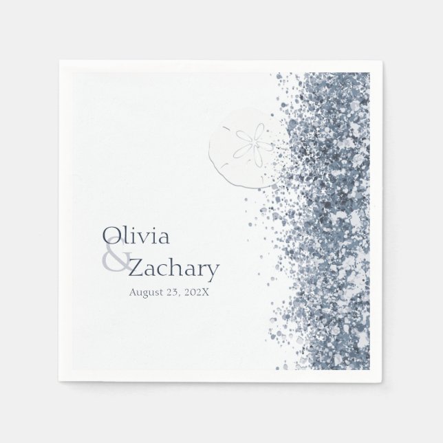 Boho Ocean Sand Rehearsal Dinner Napkins (Front)