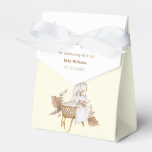 Boho Oh Baby Yellow Bassinet Baby Shower Favor Boxes