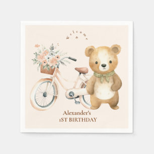 Boho One Happy Camper 1st Birthday Party  Napkins